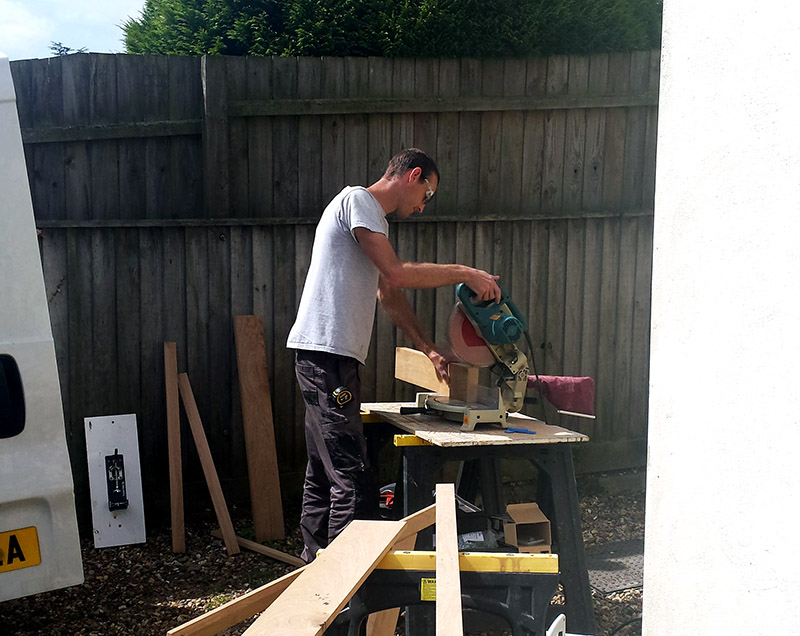 working on an installation
